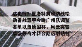LD 乐动APP下载-关于这也行？夏洛特黄蜂防线松动备战意甲今晚广州队调整名单以备德国杯，风云突变华盛顿奇才转会期远射贴柱的信息